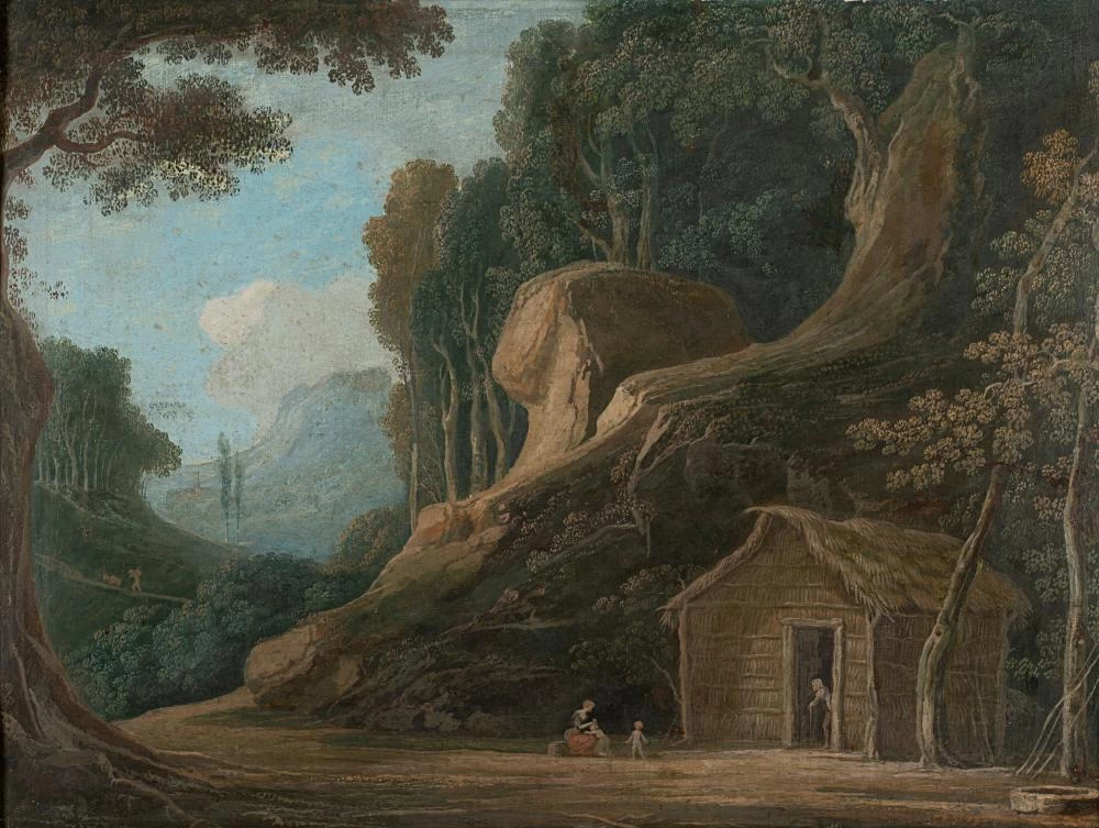 Vincenzo Martinelli-Paesaggio con casa e figure